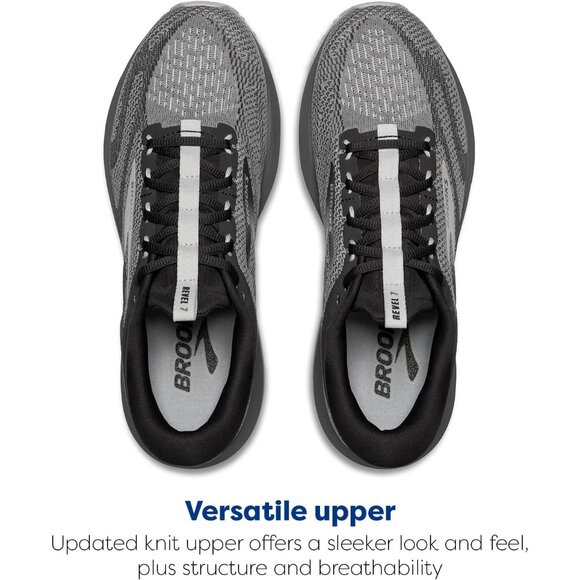 Brooks Men’s Revel 7 Neutral Running Lace Up Gray Shoes Comfortable Sneakers - Picture 4 of 6